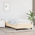vidaXL Rama łóżka bez materaca Kremowa 90x190 cm Tkanina