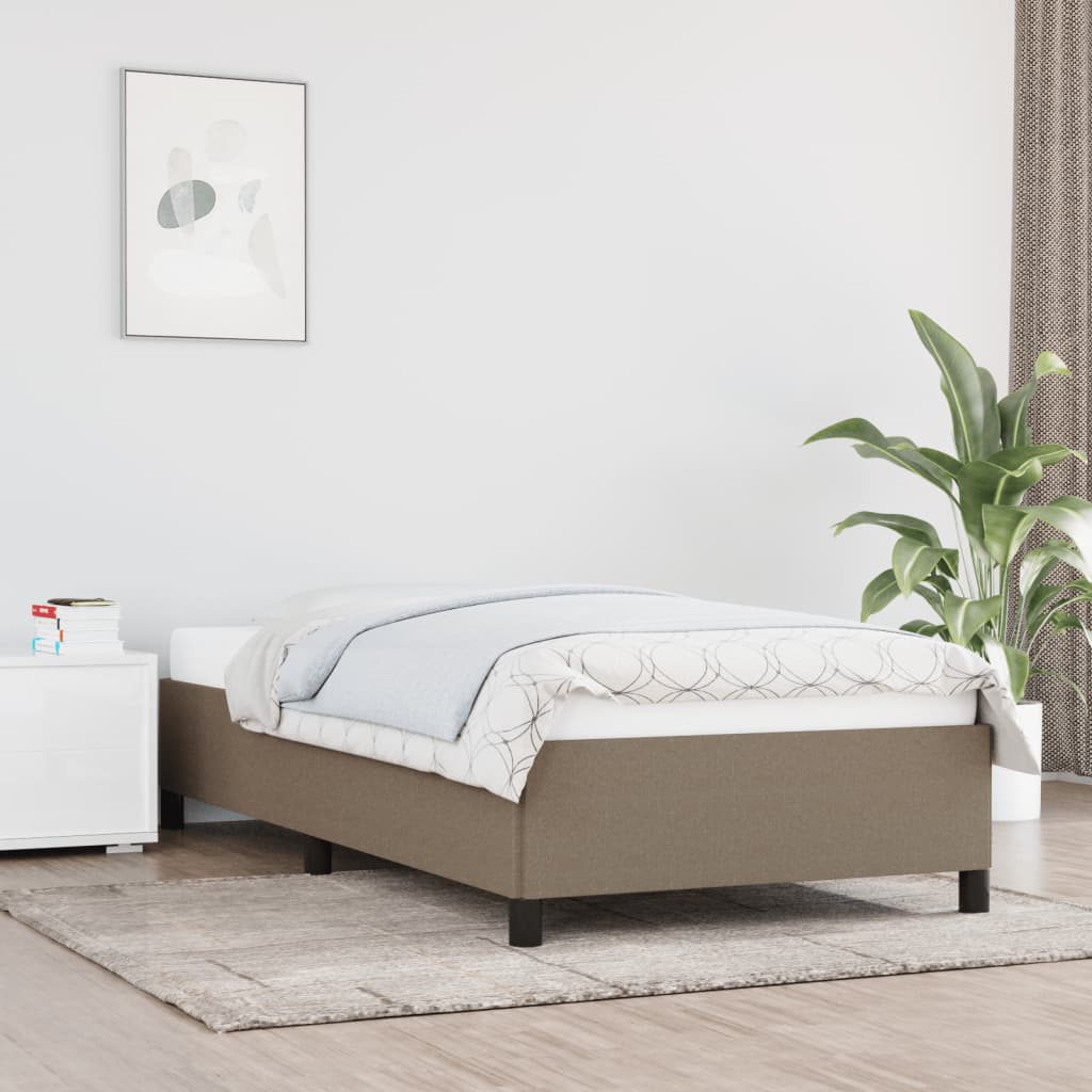 vidaXL Rama łóżka bez materaca Taupe 90x200 cm Tkanina