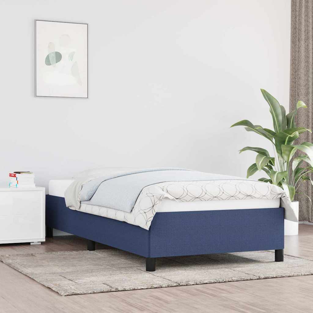 vidaXL Rama łóżka bez materaca Niebieska 100x200 cm Tkanina