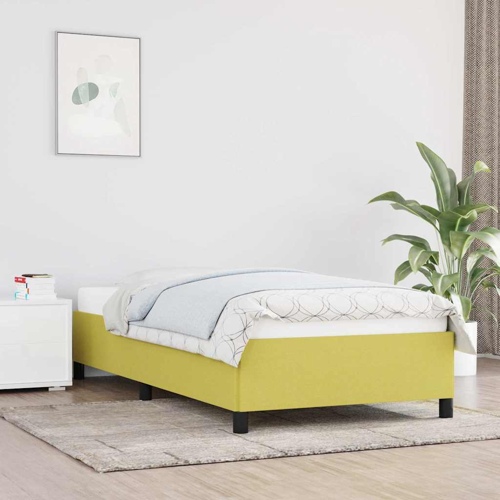 vidaXL Rama łóżka bez materaca, zielona, 100x200 cm, obita tkaniną