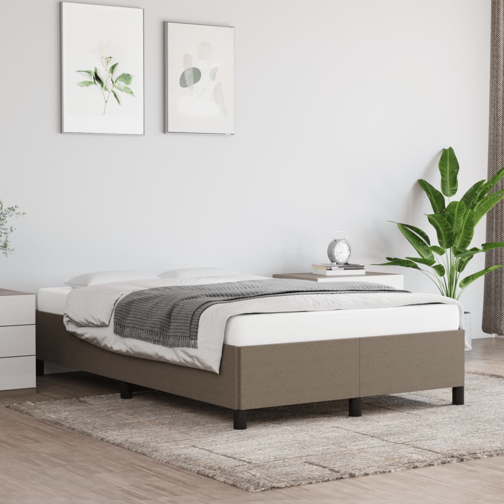 vidaXL Rama łóżka bez materaca, taupe, 120x200 cm, obita tkaniną