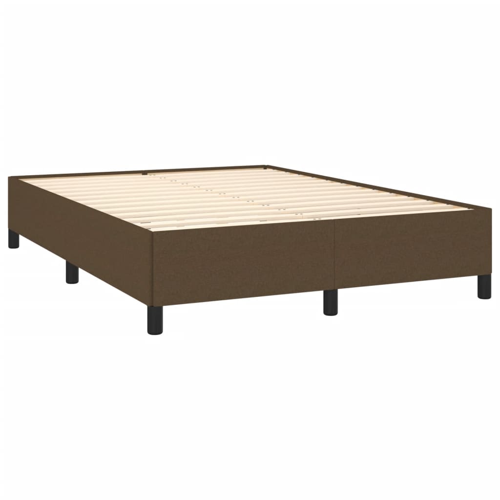 vidaXL Rama łóżka bez materaca, ciemnobrązowa, 140x190 cm, tkanina