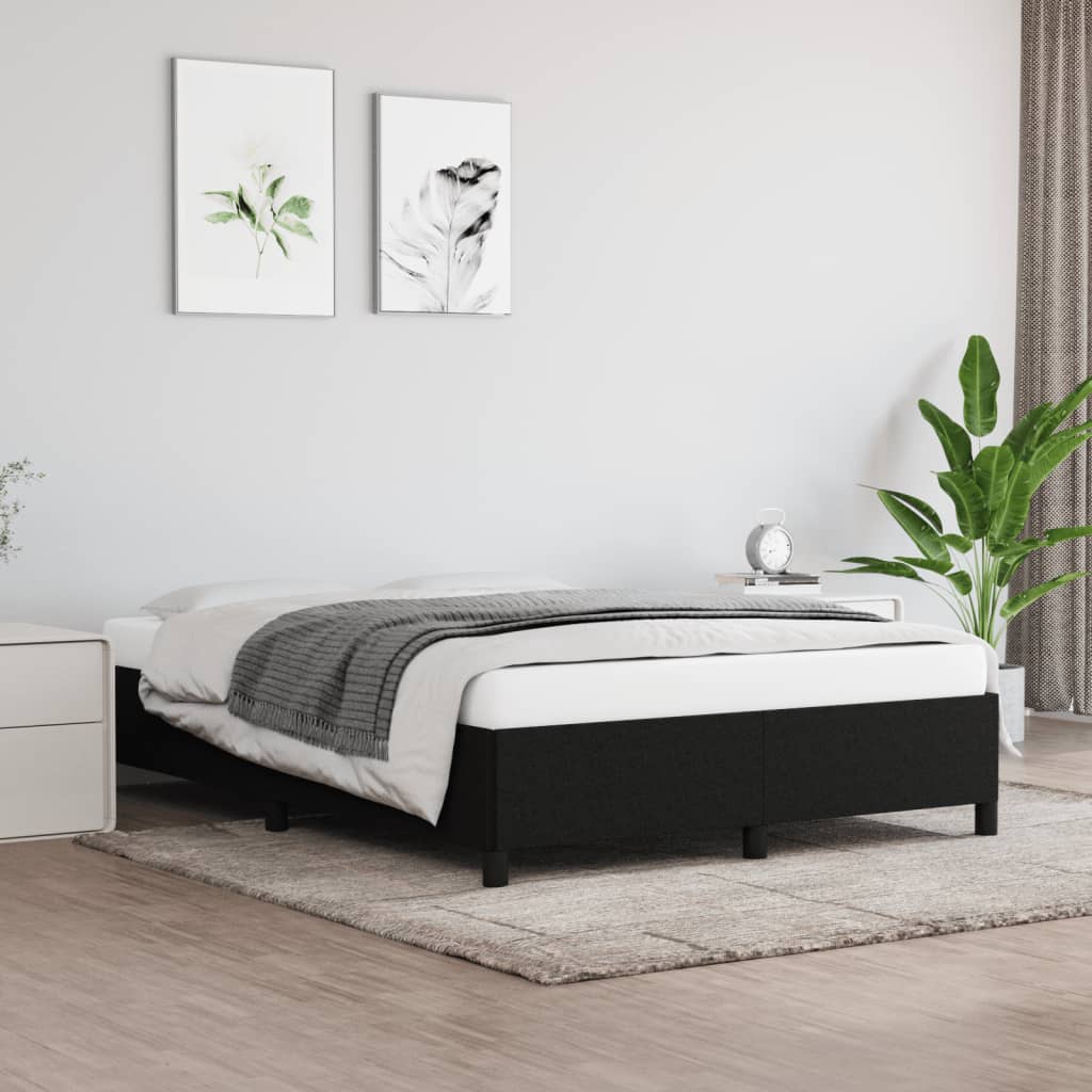 vidaXL Rama łóżka bez materaca, czarna, 140x200 cm, obita tkaniną