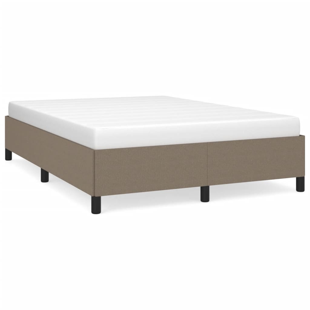 vidaXL Rama łóżka bez materaca, taupe, 140x200 cm, obita tkaniną