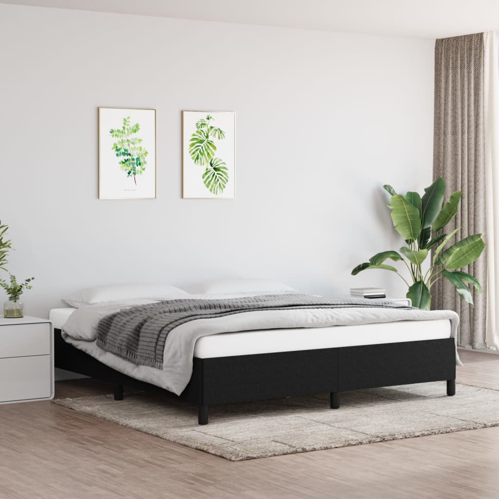 vidaXL Rama łóżka bez materaca, czarna, 160x200 cm, obita tkaniną