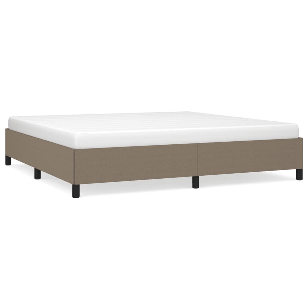 vidaXL Rama łóżka bez materaca, taupe, 200x200 cm, obita tkaniną