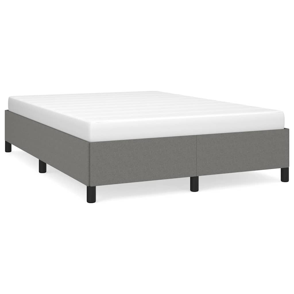 vidaXL Rama łóżka bez materaca, ciemnoszara, 137x190 cm, materiał