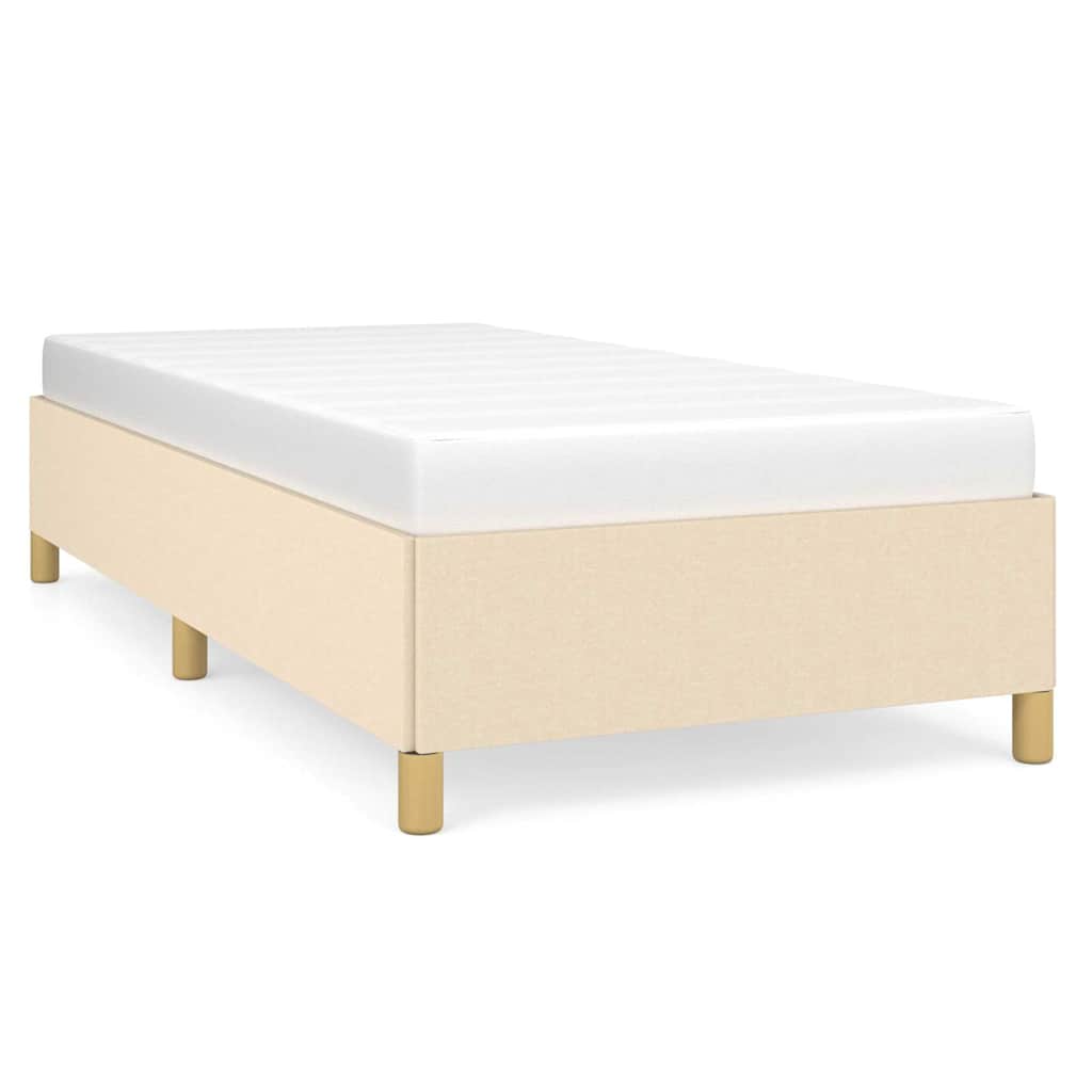 vidaXL Rama łóżka bez materaca Kremowa 80x200 cm Tkanina