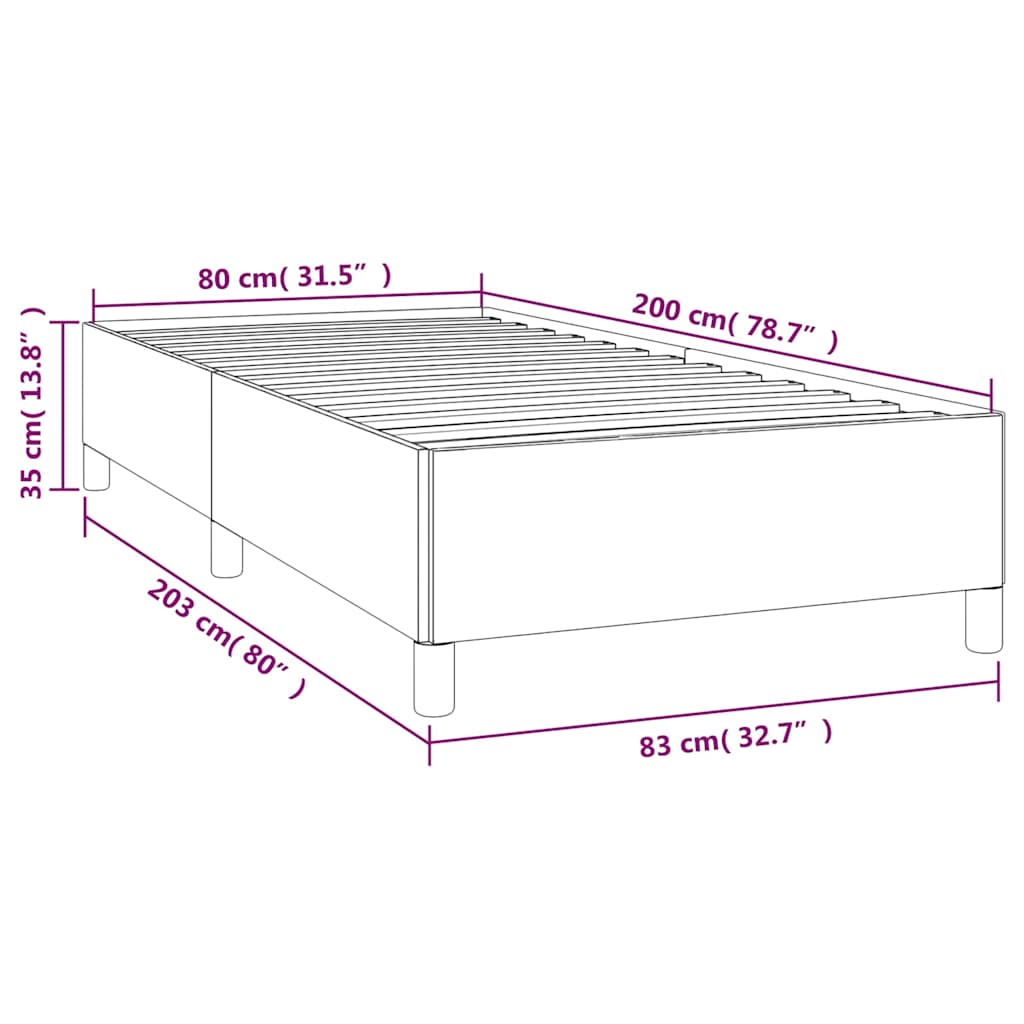 vidaXL Rama łóżka bez materaca Kremowa 80x200 cm Tkanina