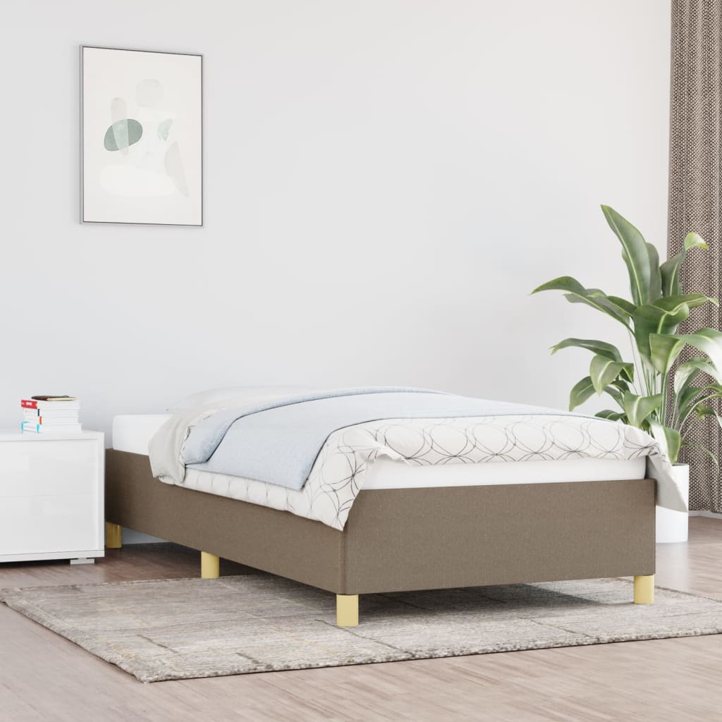 vidaXL Rama łóżka bez materaca Taupe 90x190 cm Tkanina
