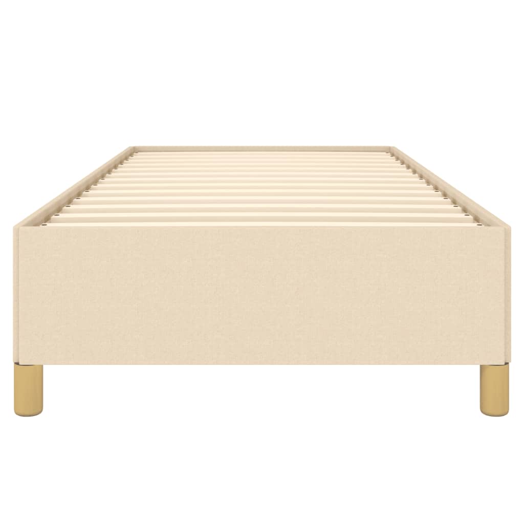 vidaXL Rama łóżka bez materaca Kremowa 90x190 cm Tkanina