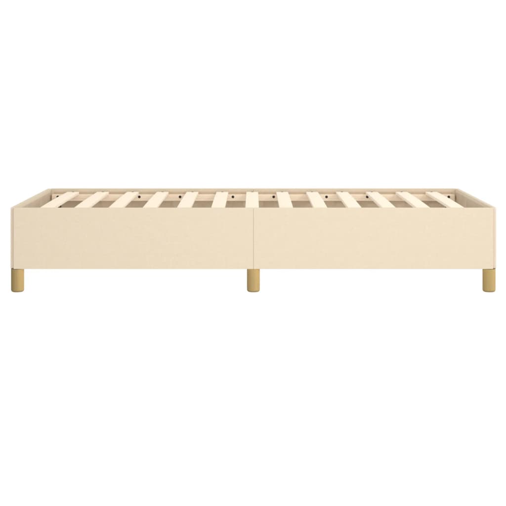 vidaXL Rama łóżka bez materaca Kremowa 90x190 cm Tkanina