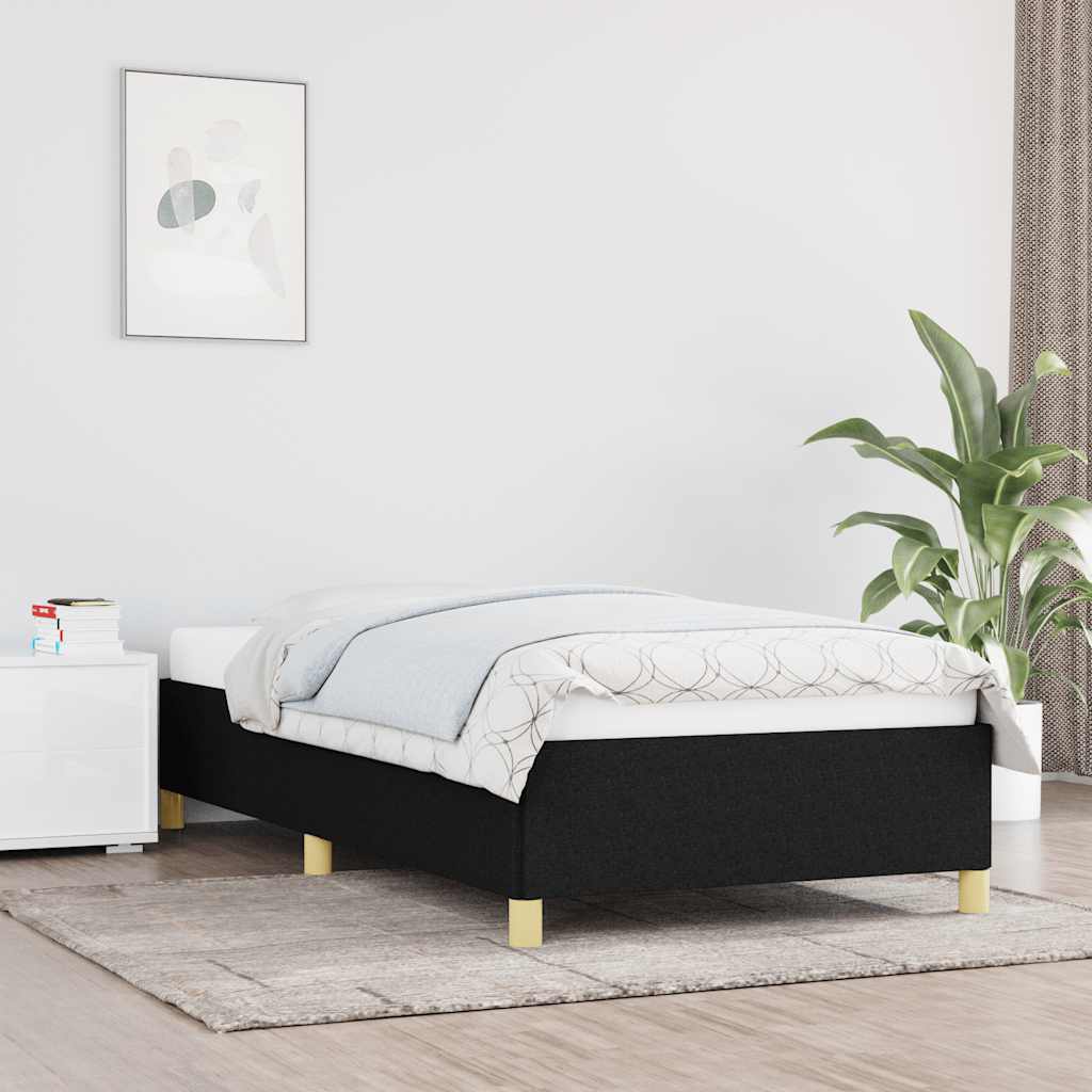 vidaXL Rama łóżka bez materaca Czarna 90x200 cm Tkanina