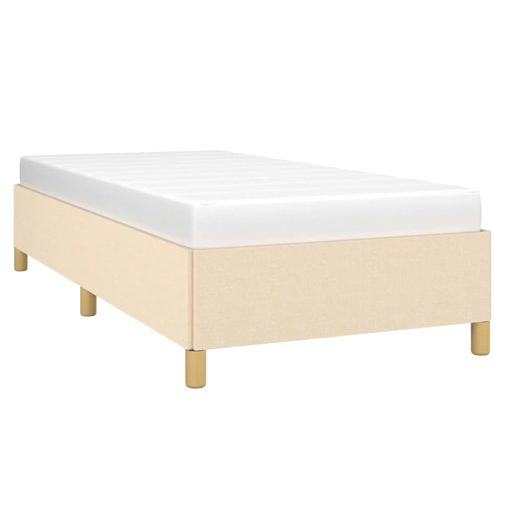 vidaXL Rama łóżka bez materaca Kremowa 90x200 cm Tkanina