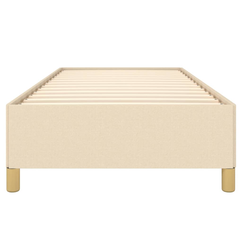 vidaXL Rama łóżka bez materaca Kremowa 90x200 cm Tkanina