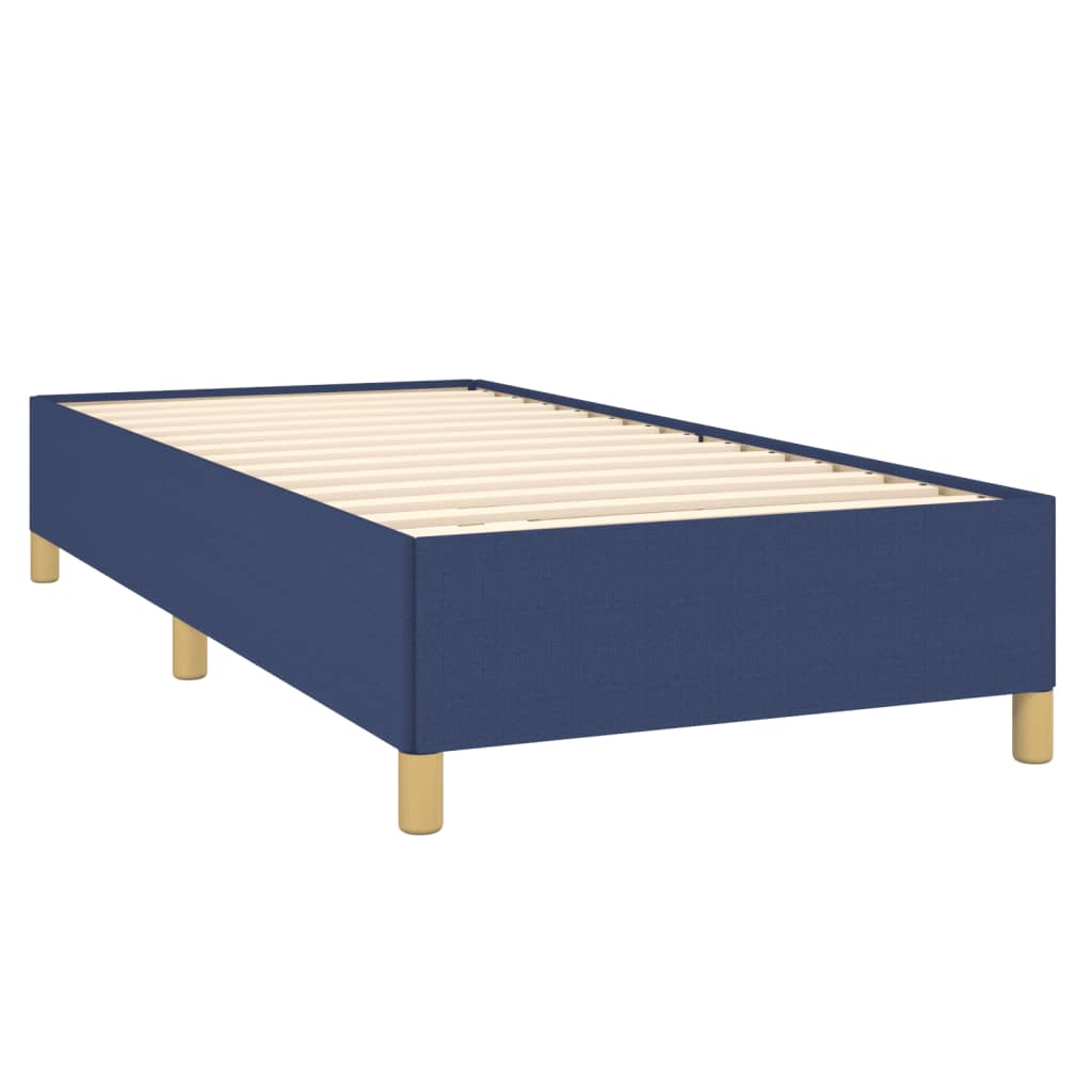 vidaXL Rama łóżka bez materaca Niebieska 90x200 cm Tkanina