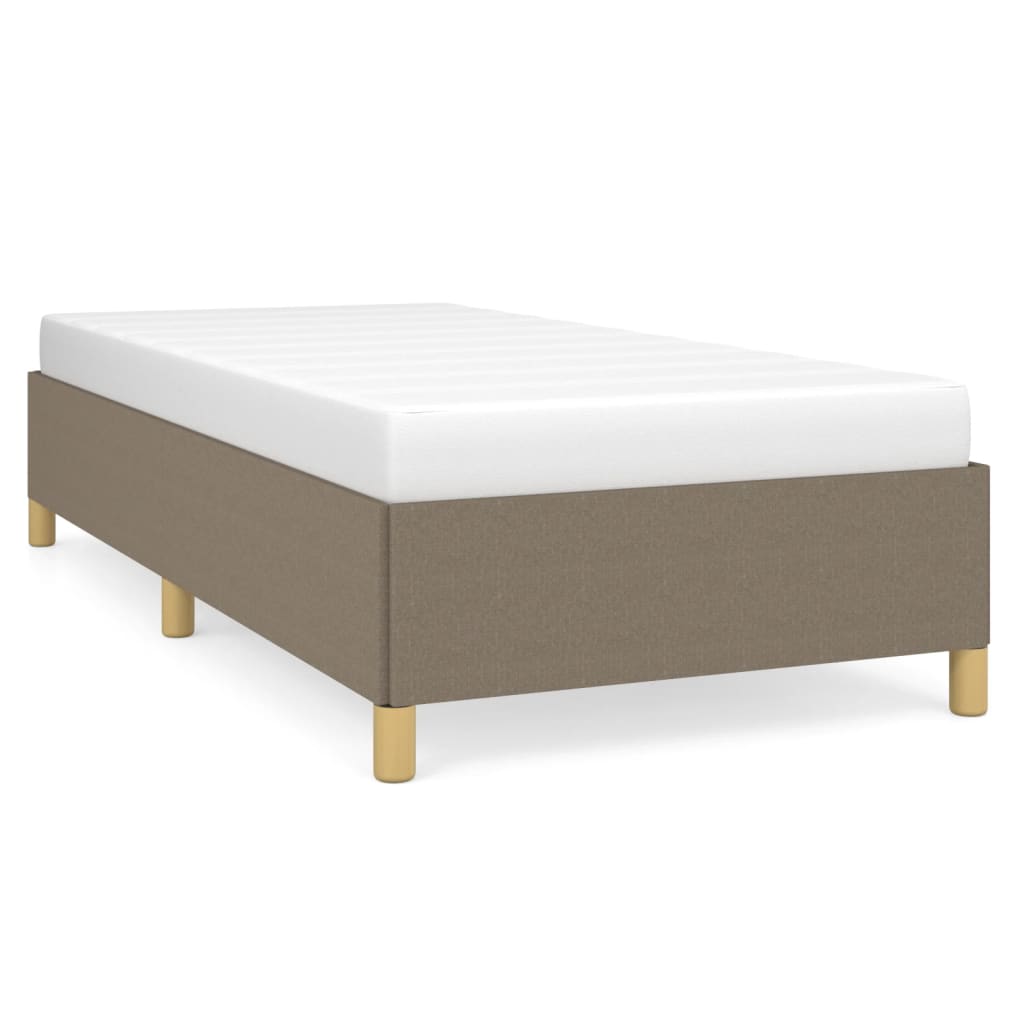 vidaXL Rama łóżka, kolor taupe, 90 x 200 cm, tapicerowana tkaniną