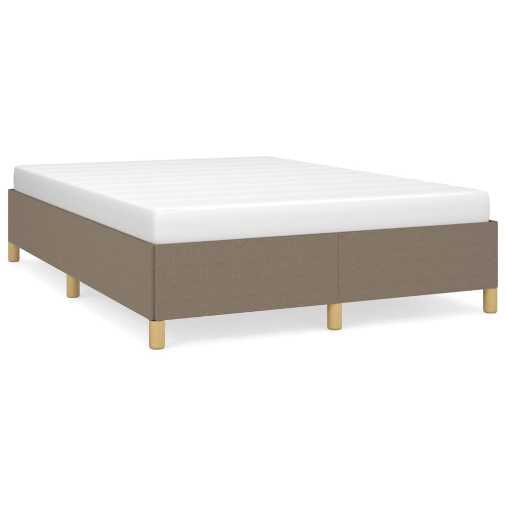 vidaXL Rama łóżka bez materaca, taupe, 140x200 cm, obita tkaniną