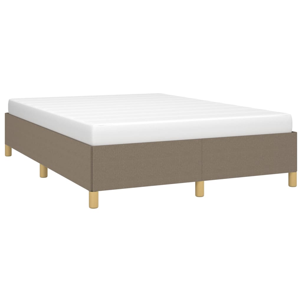 vidaXL Rama łóżka bez materaca, taupe, 140x200 cm, obita tkaniną