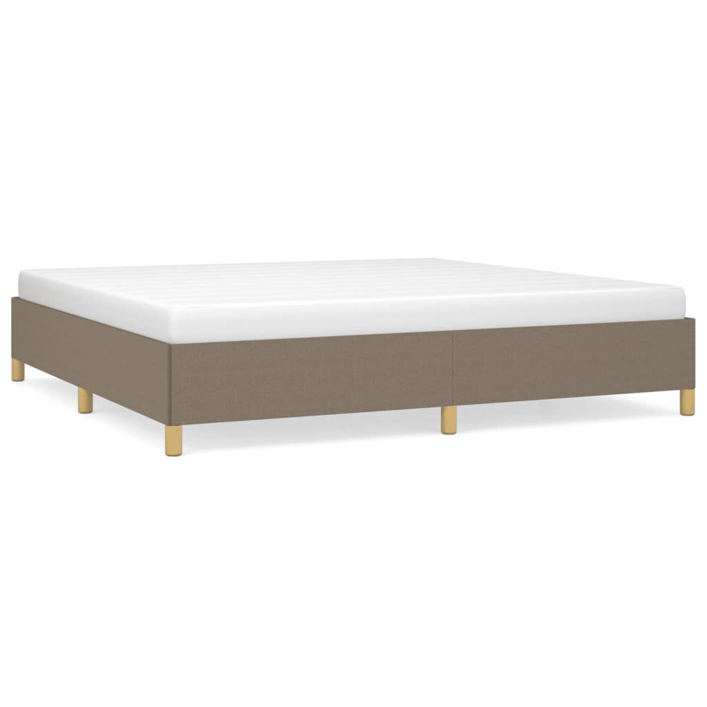 vidaXL Rama łóżka bez materaca, taupe, 200x200 cm, obita tkaniną