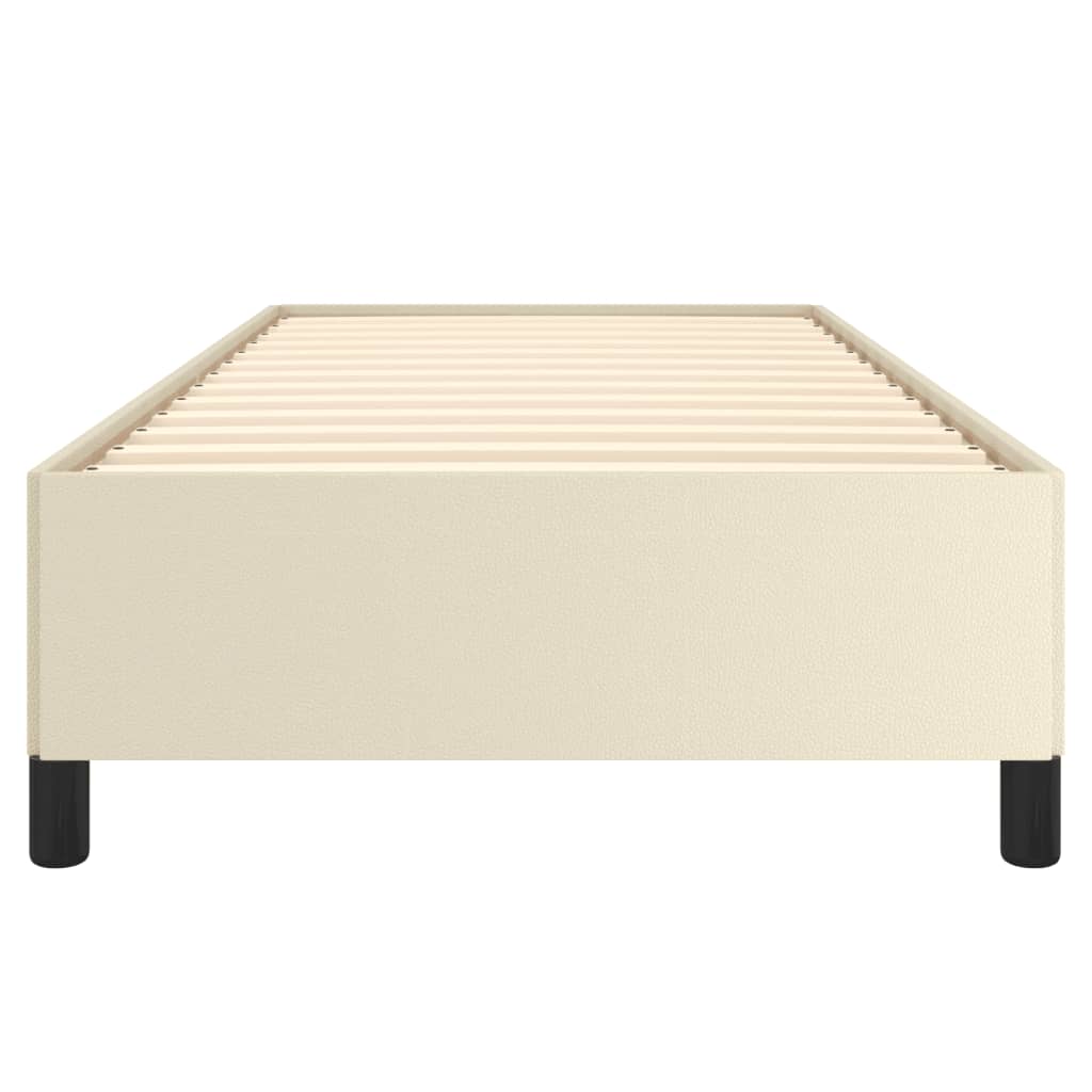 vidaXL Rama łóżka, kremowa, obita sztuczną skórą, 80x200 cm
