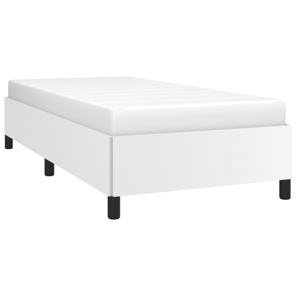 vidaXL Rama łóżka bez materaca, biała, 90x200 cm, sztuczna skóra