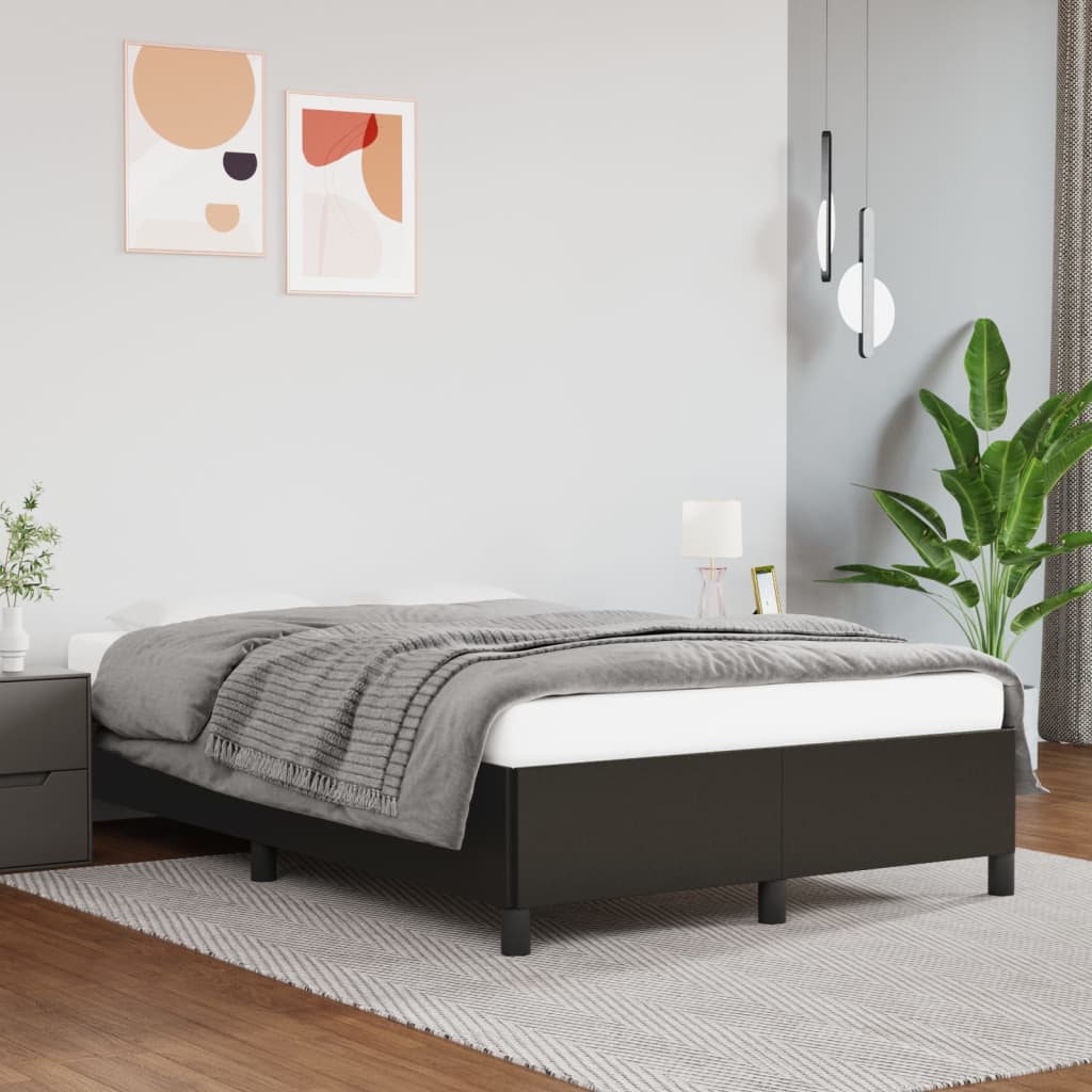 vidaXL Rama łóżka bez materaca, czarna, 120x200 cm, obita sztuczną skórą