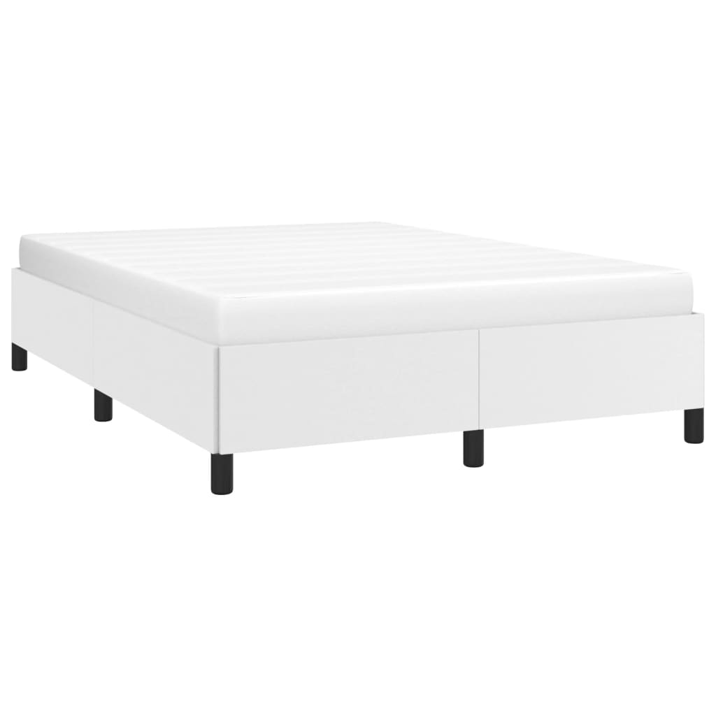 vidaXL Rama łóżka bez materaca, białe, 140x190 cm, sztuczna skóra