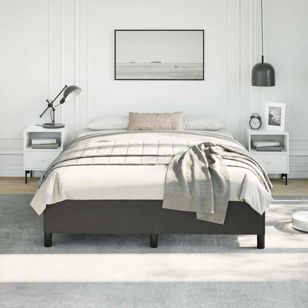 vidaXL Rama łóżka bez materaca Czarna 152x203 cm Queen Ekologiczna skóra
