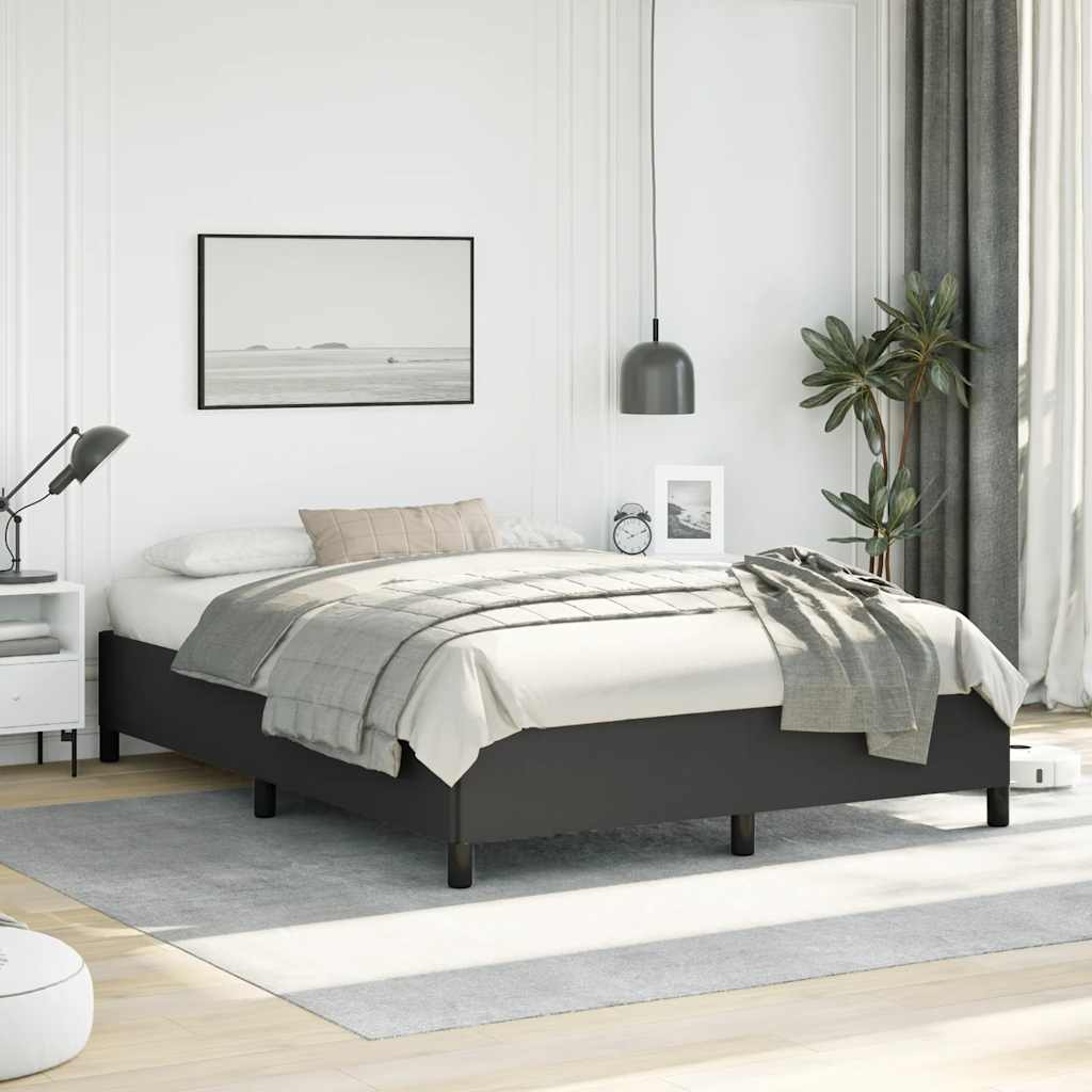 vidaXL Rama łóżka bez materaca Czarna 152x203 cm Queen Ekologiczna skóra