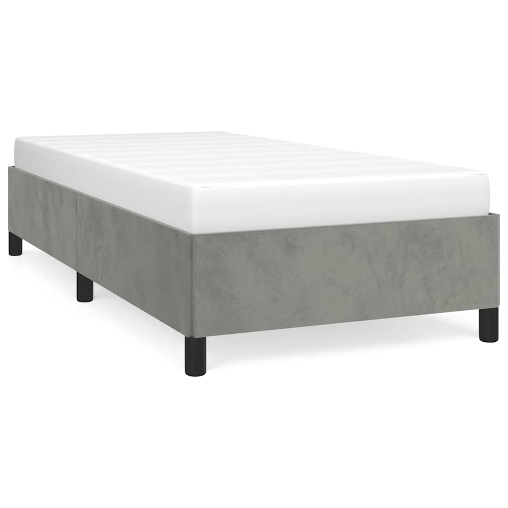 vidaXL Rama łóżka bez materaca jasnoszara 100x190 cm Twin Velvet