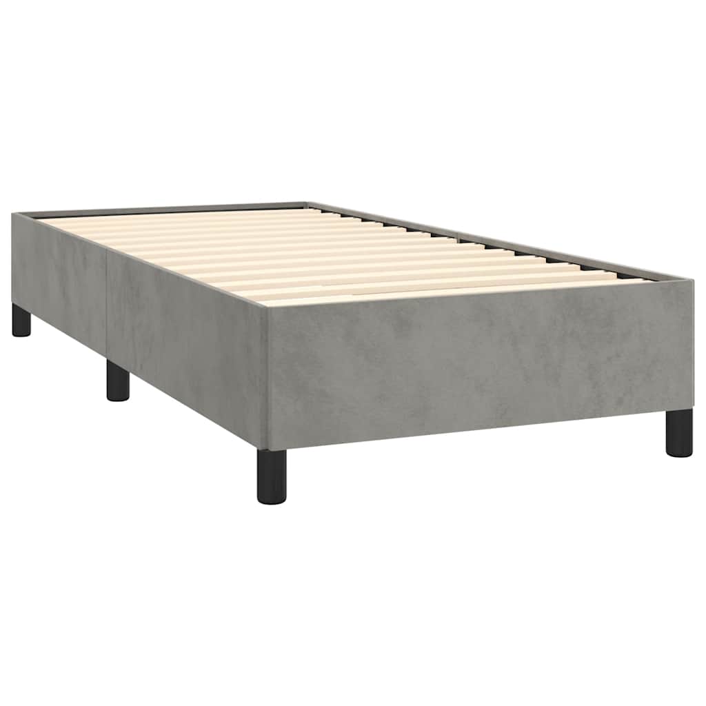 vidaXL Rama łóżka bez materaca jasnoszara 100x190 cm Twin Velvet