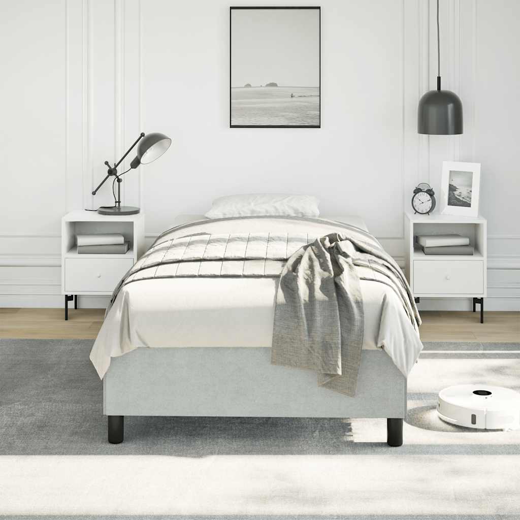 vidaXL Rama łóżka bez materaca jasnoszara 100x203 cm Twin XL Velvet