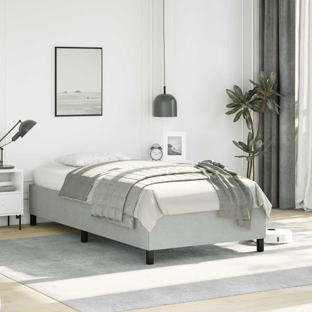 vidaXL Rama łóżka bez materaca jasnoszara 100x203 cm Twin XL Velvet