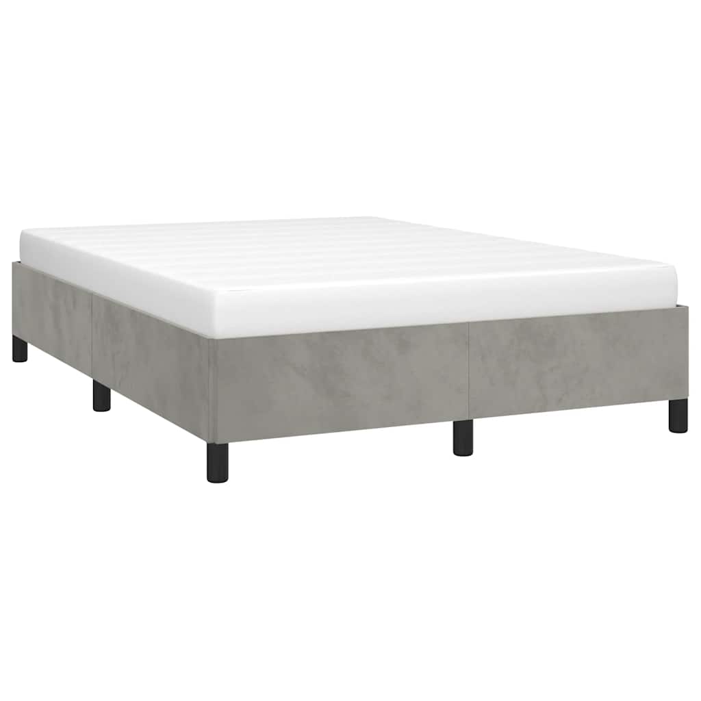 vidaXL Rama łóżka bez materaca Jasnoszara 152x203 cm Aksamit Queen