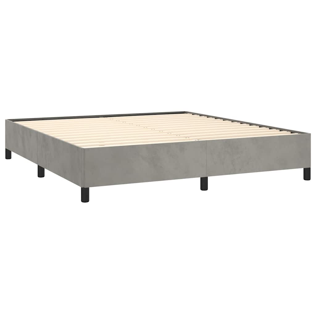 vidaXL Rama łóżka bez materaca Jasnoszara 152x203 cm Aksamit Queen
