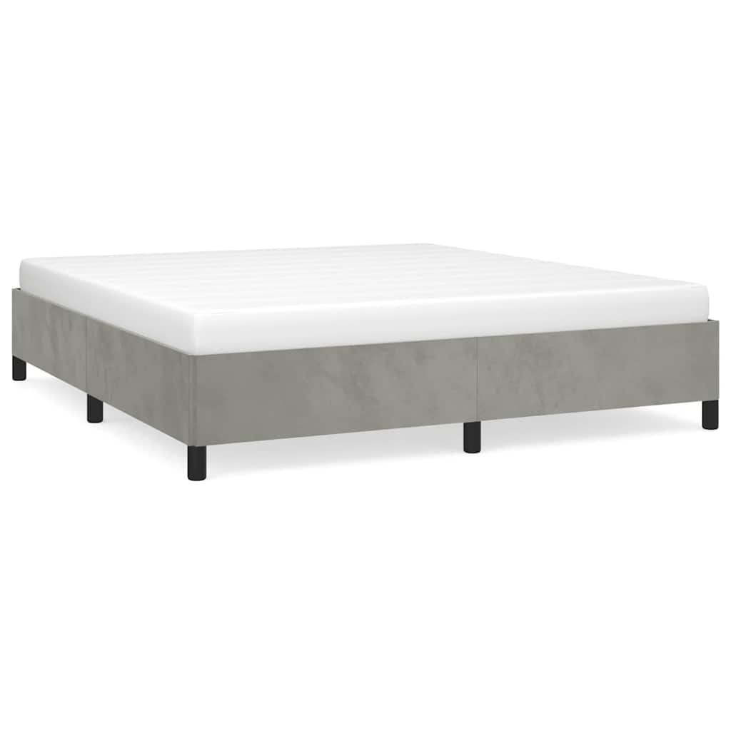 vidaXL Rama łóżka bez materaca jasnoszara 193x203 cm King Velvet
