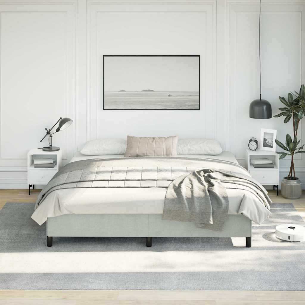 vidaXL Rama łóżka bez materaca jasnoszara 193x203 cm King Velvet