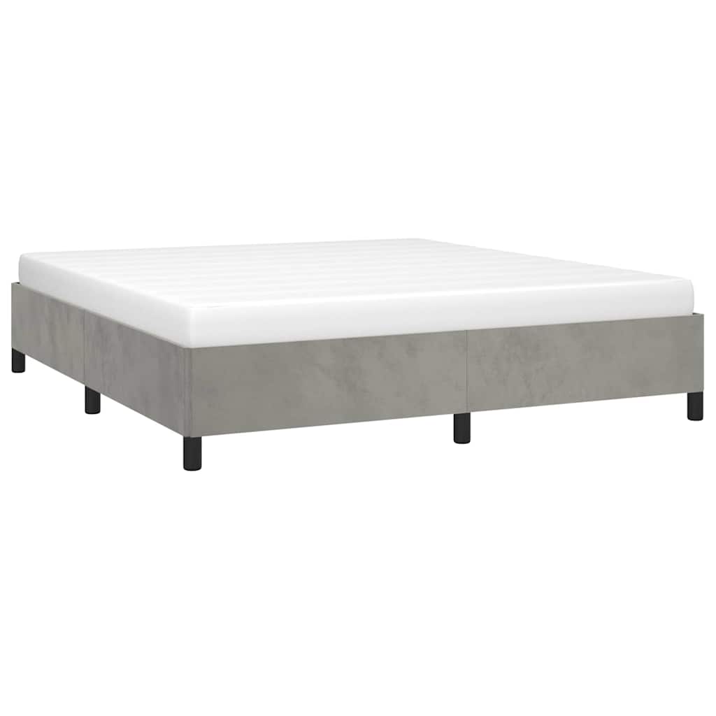 vidaXL Rama łóżka bez materaca jasnoszara 193x203 cm King Velvet