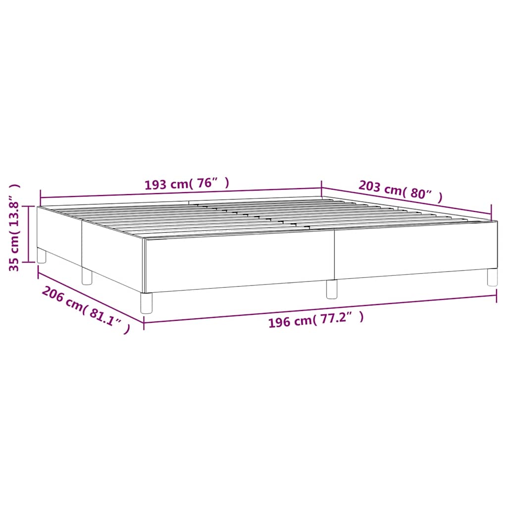 vidaXL Rama łóżka bez materaca jasnoszara 193x203 cm King Velvet