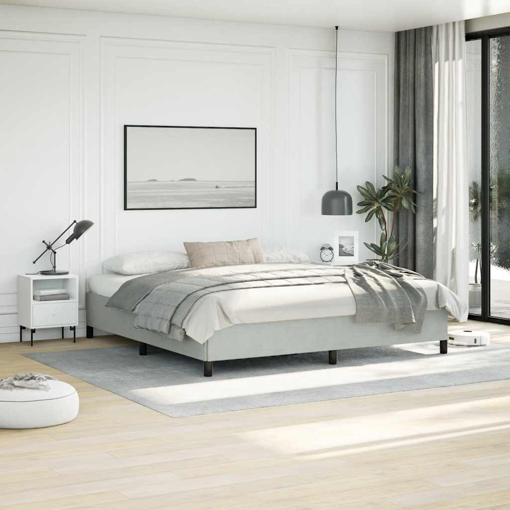 vidaXL Rama łóżka bez materaca jasnoszara 193x203 cm King Velvet