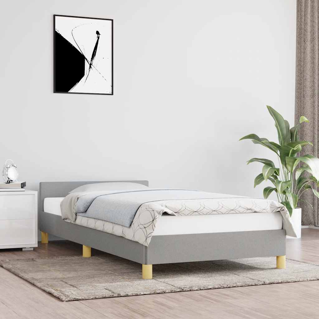 vidaXL Rama łóżka bez materaca, jasnoszara, 80x200 cm, obita tkaniną
