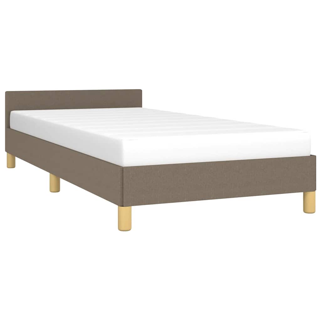 vidaXL Rama łóżka z zagłówkiem bez materaca, taupe, 80x200 cm, tkaniną