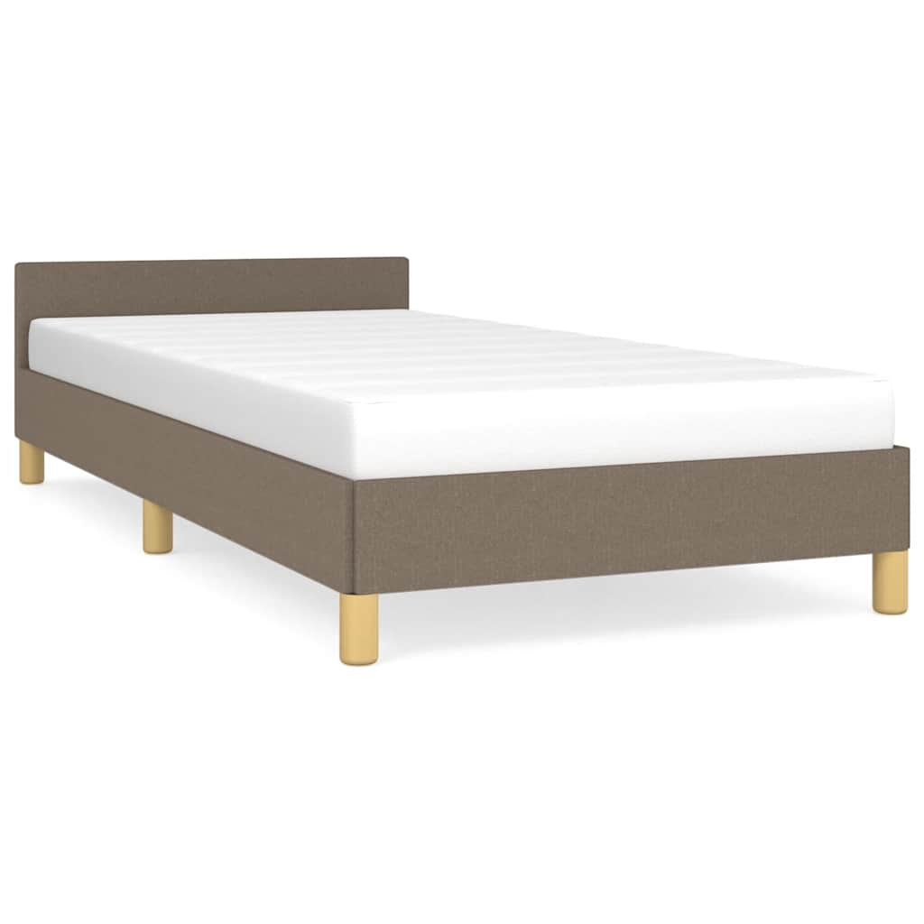 vidaXL Rama łóżka bez materaca, taupe, 100x200 cm, obita tkaniną
