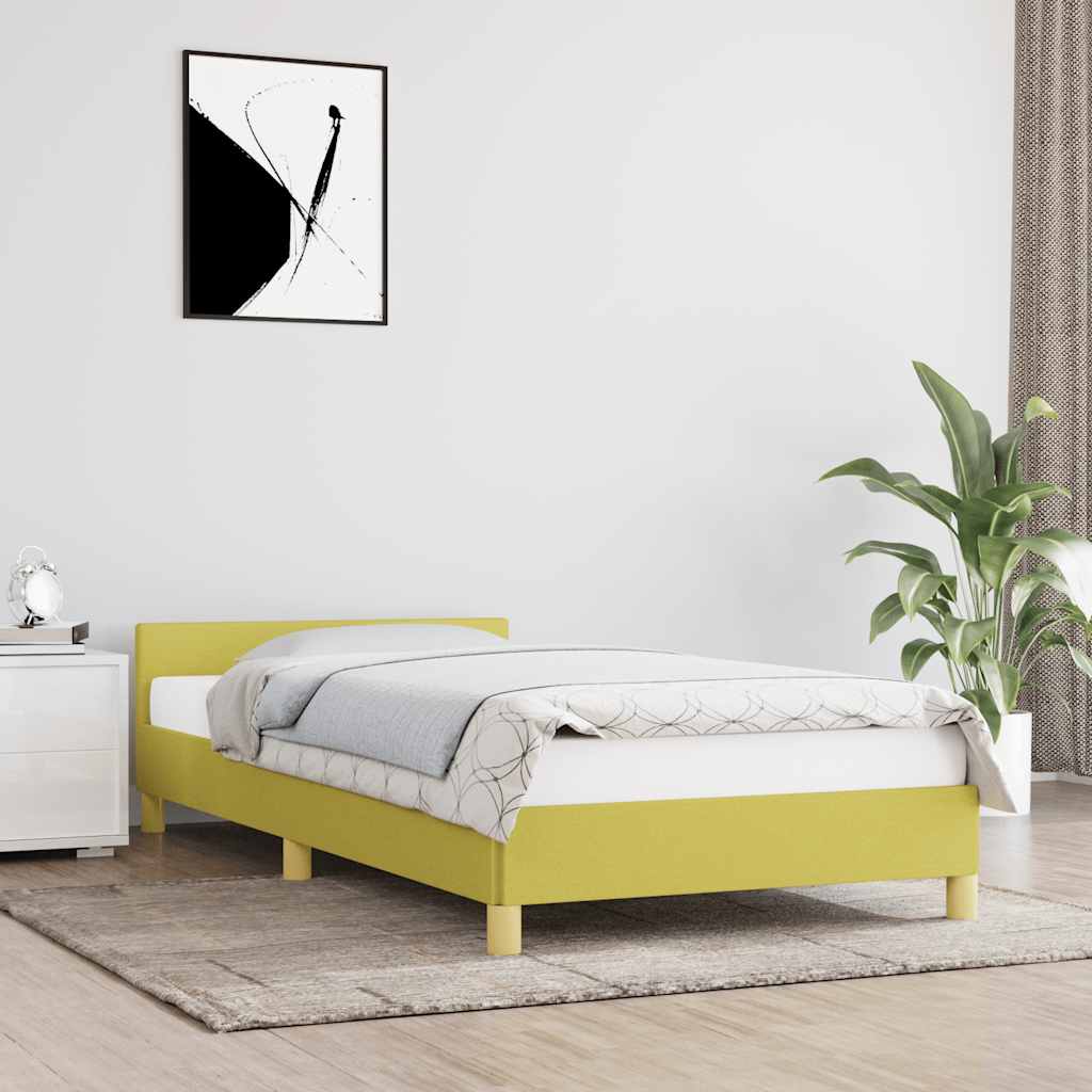 vidaXL Rama łóżka bez materaca, zielona, 100x200 cm, obita tkaniną