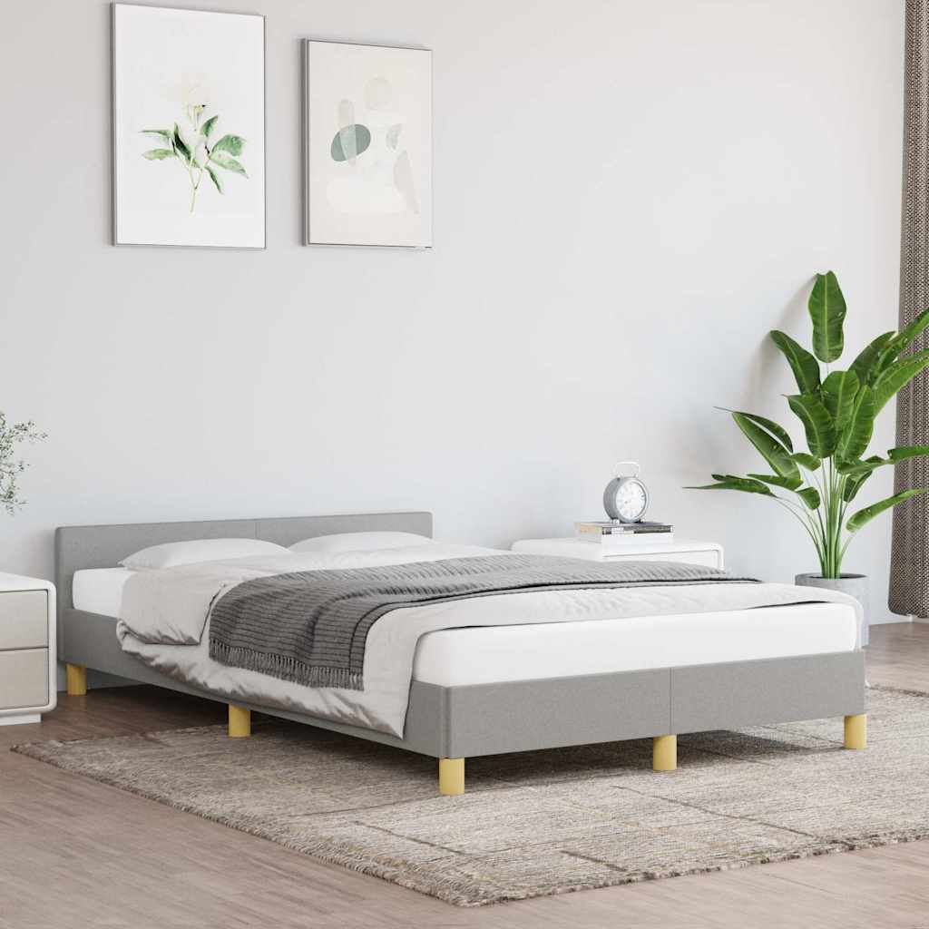 vidaXL Rama łóżka bez materaca, jasnoszara, 120x200 cm, obita tkaniną