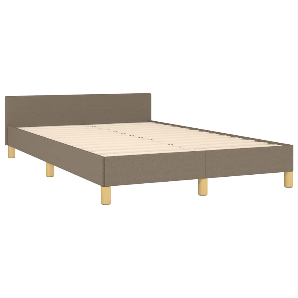vidaXL Rama łóżka bez materaca, taupe, 120x200 cm, obita tkaniną