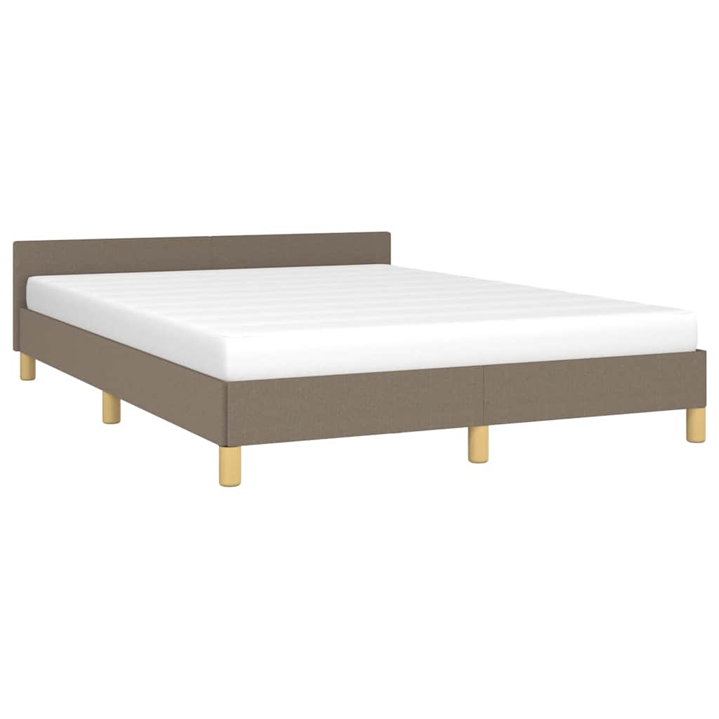vidaXL Rama łóżka bez materaca, taupe, 140x190 cm, obita tkaniną
