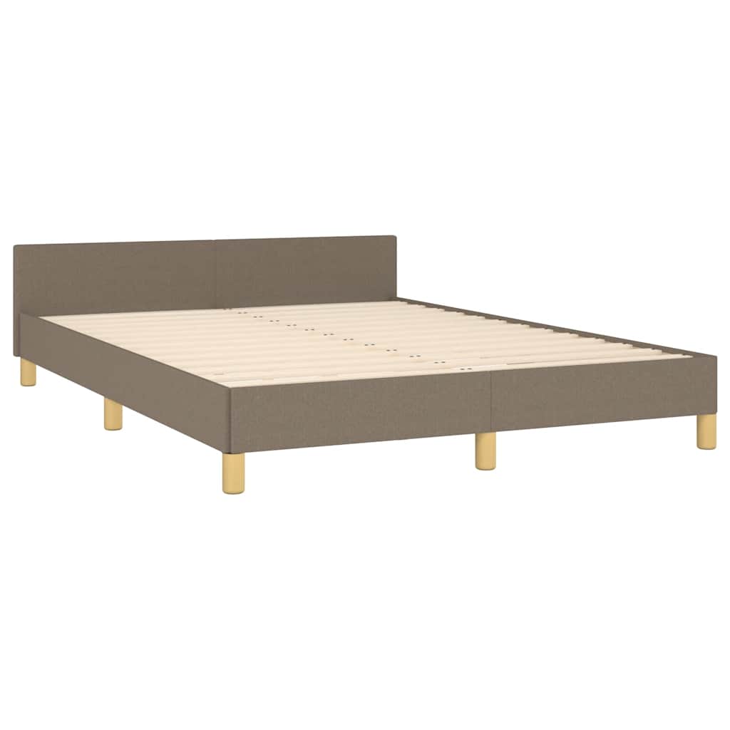 vidaXL Rama łóżka bez materaca, taupe, 140x190 cm, obita tkaniną