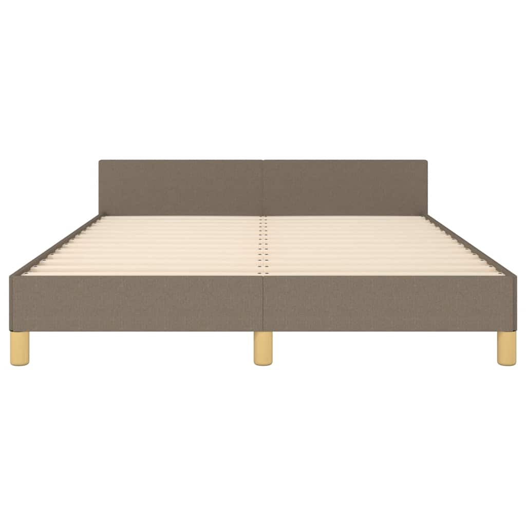 vidaXL Rama łóżka bez materaca, taupe, 140x190 cm, obita tkaniną